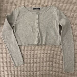 Brandy Melville Athena gray cropped cardigan
